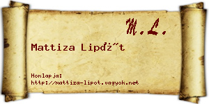 Mattiza Lipót névjegykártya